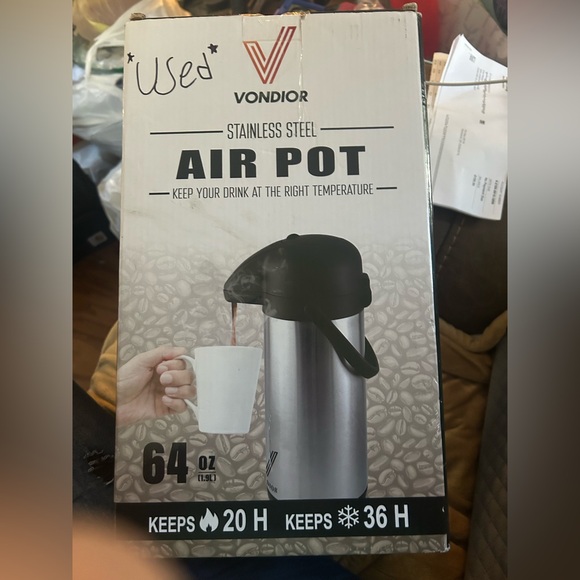 Thermal Coffee☕️Carafe Dispenser 64 oz: Insulated Hot🥵/Cold🥶Stainless Steel - Picture 2 of 5